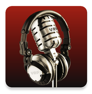 Red app icon with a microphone with headphones dangled over it
